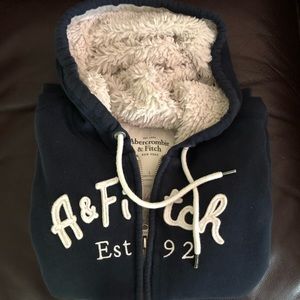 ABERCROMBIE & FITCH FULL-ZIP FLEECE-LINED HOODIE